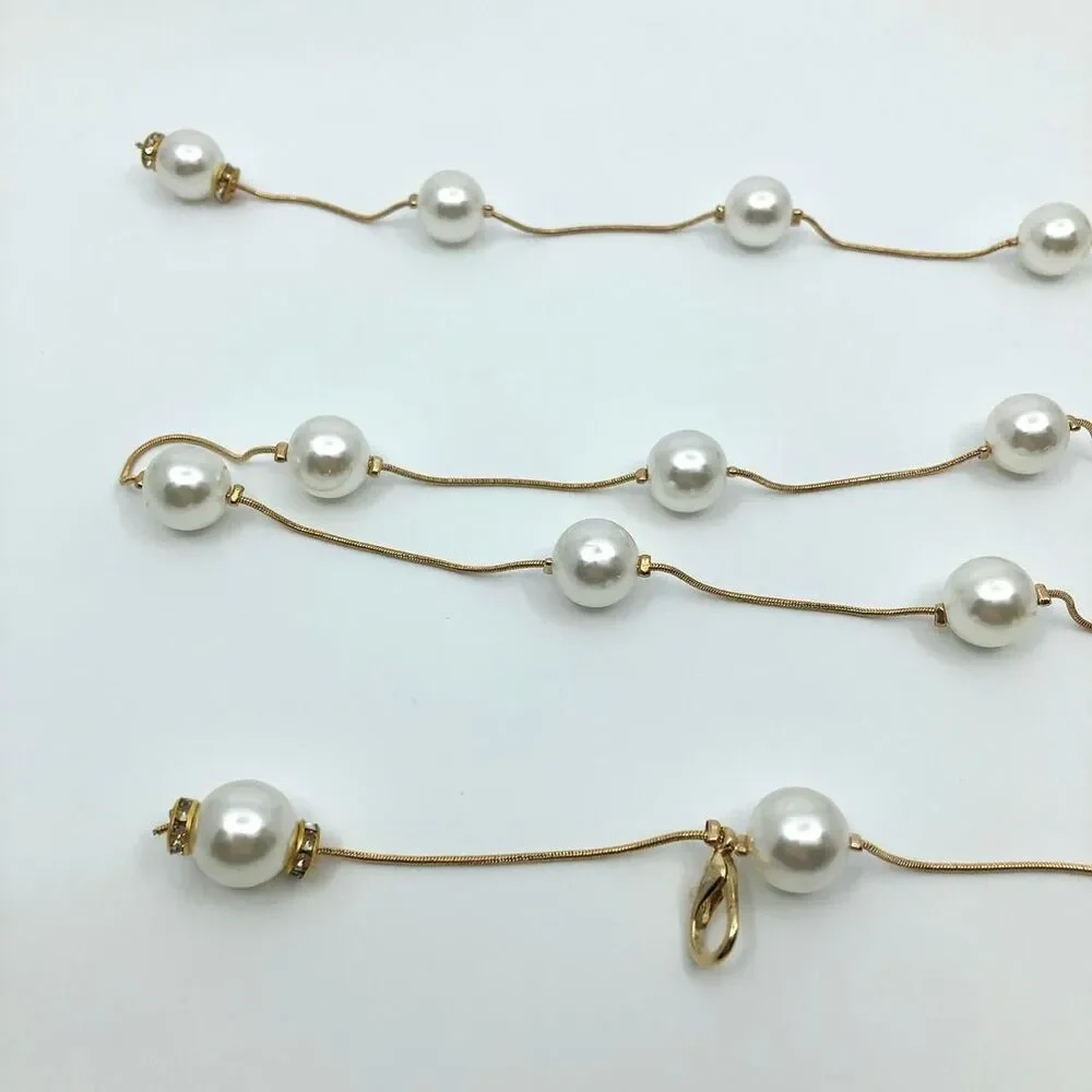 Women's Faux Pearl Gold Chain Belt, 41 Inches, X7G9A1006